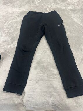 Nike Men’s small Black Jogger Pants with White Swoosh